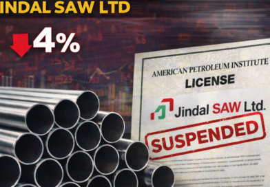 API लाइसेंस निलंबन के बाद जिंदल सॉ के शेयरों में गिरावट